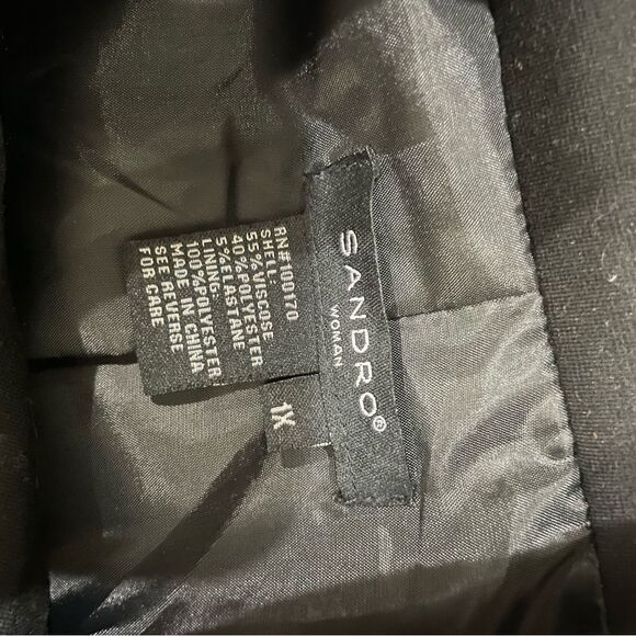 SANDRO Black Swing Jacket Size 1 X - Picture 9 of 9